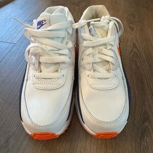 Nike White and Orange Air Max leather sneakers